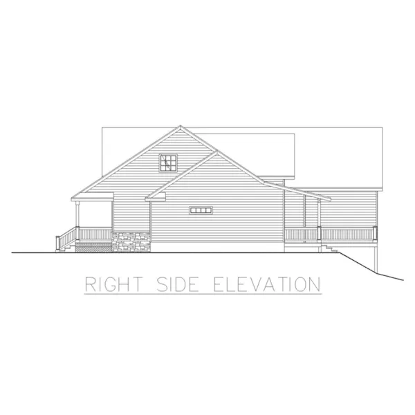 Traditional House Plan Right Elevation - Drake Park Country Home 088D-0671 - Shop House Plans and More