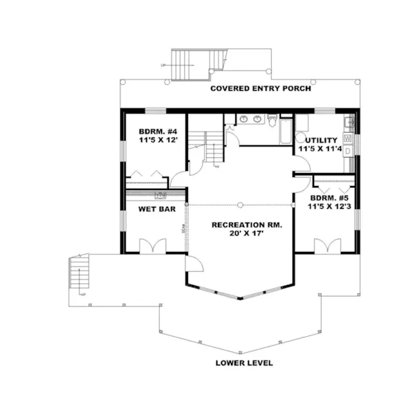 Beach & Coastal House Plan Lower Level Floor - 088D-0696 - Shop House Plans and More