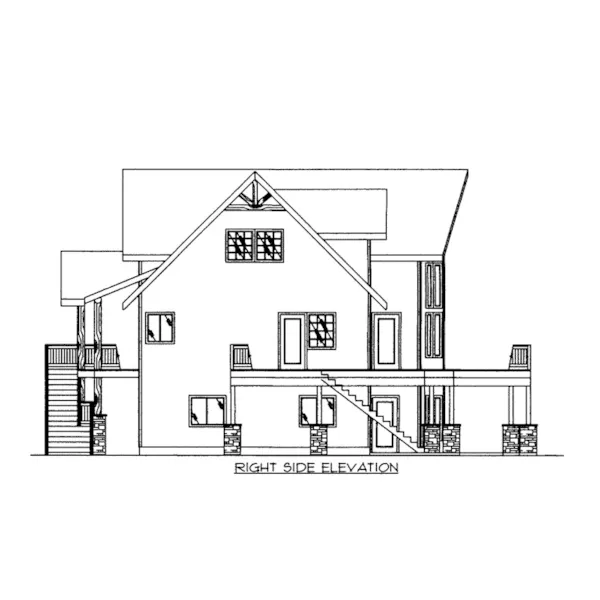 Beach & Coastal House Plan Right Elevation - 088D-0696 - Shop House Plans and More