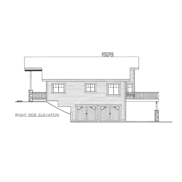 Rustic House Plan Right Elevation - Mt. Moran Craftsman Home 088D-0719 - Shop House Plans and More