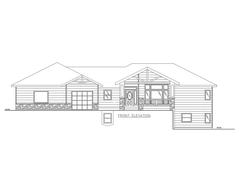 Vacation House Plan Front Elevation - Nevin Hill Ranch Home 088D-0724 - Shop House Plans and More