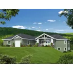 Vacation House Plan Front of Home - Nevin Hill Ranch Home 088D-0724 - Shop House Plans and More