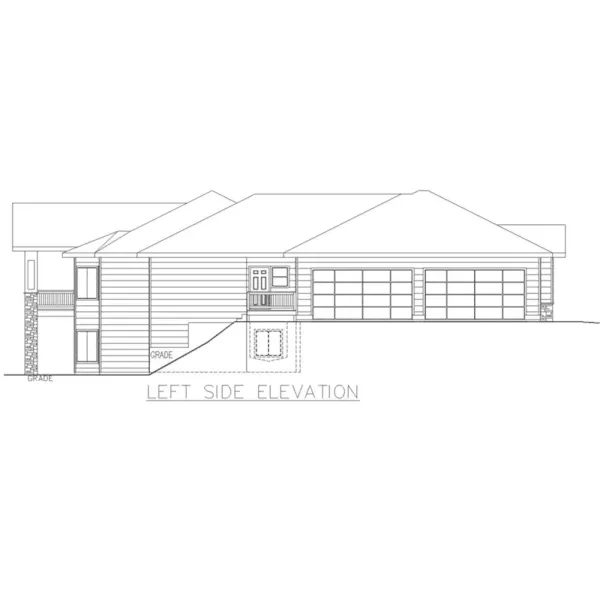 Vacation House Plan Left Elevation - Nevin Hill Ranch Home 088D-0724 - Shop House Plans and More