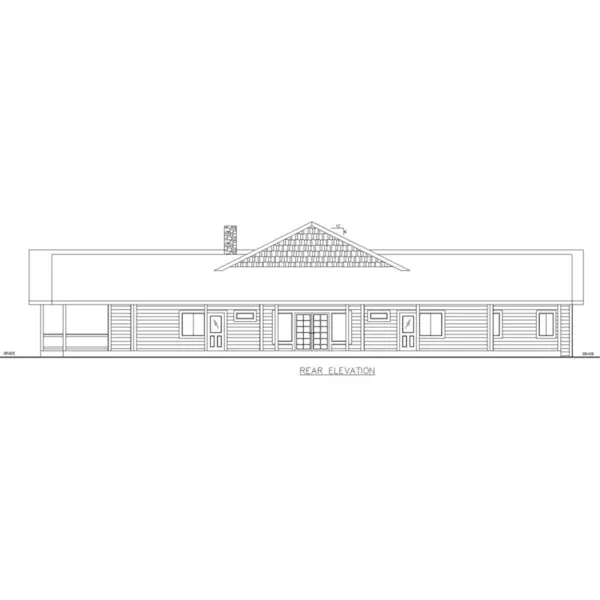 Contemporary House Plan Rear Elevation - 088D-0727 - Shop House Plans and More