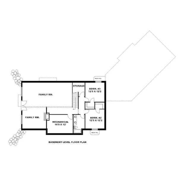 Lower Level Floor - 088D-0728 - Shop House Plans and More