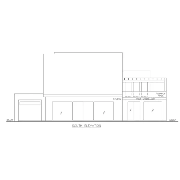 Sunbelt House Plan Rear Elevation - Garcia Modern Southwest Home 088D-0731 - Shop House Plans and More