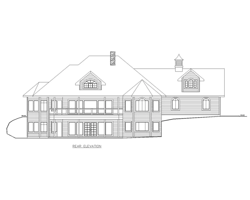 Victorian House Plan Rear Elevation - Parker Lake European Home 088D-0733 - Shop House Plans and More