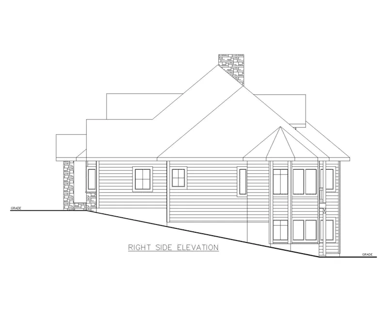 Victorian House Plan Right Elevation - Parker Lake European Home 088D-0733 - Shop House Plans and More