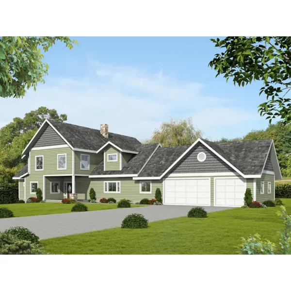 Ranch House Plan Front of Home - Patterson Country Home 088D-0734 - Shop House Plans and More