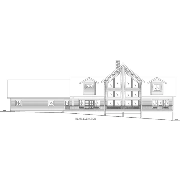 Ranch House Plan Rear Elevation - Patterson Country Home 088D-0734 - Shop House Plans and More