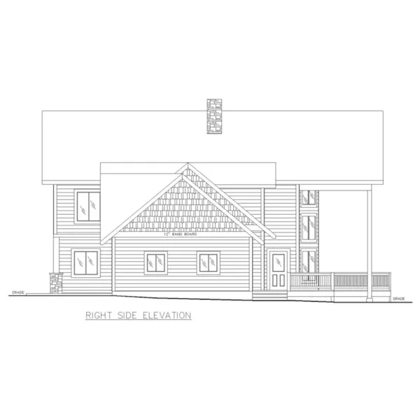 Ranch House Plan Right Elevation - Patterson Country Home 088D-0734 - Shop House Plans and More