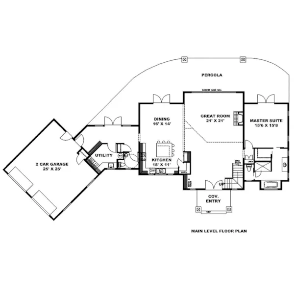 Ranch House Plan First Floor - Rossman Craftsman Home 088D-0736 - Shop House Plans and More