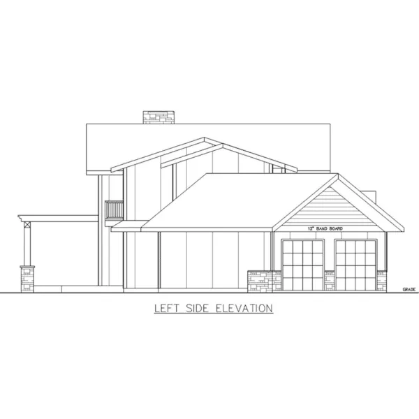 Ranch House Plan Left Elevation - Rossman Craftsman Home 088D-0736 - Shop House Plans and More