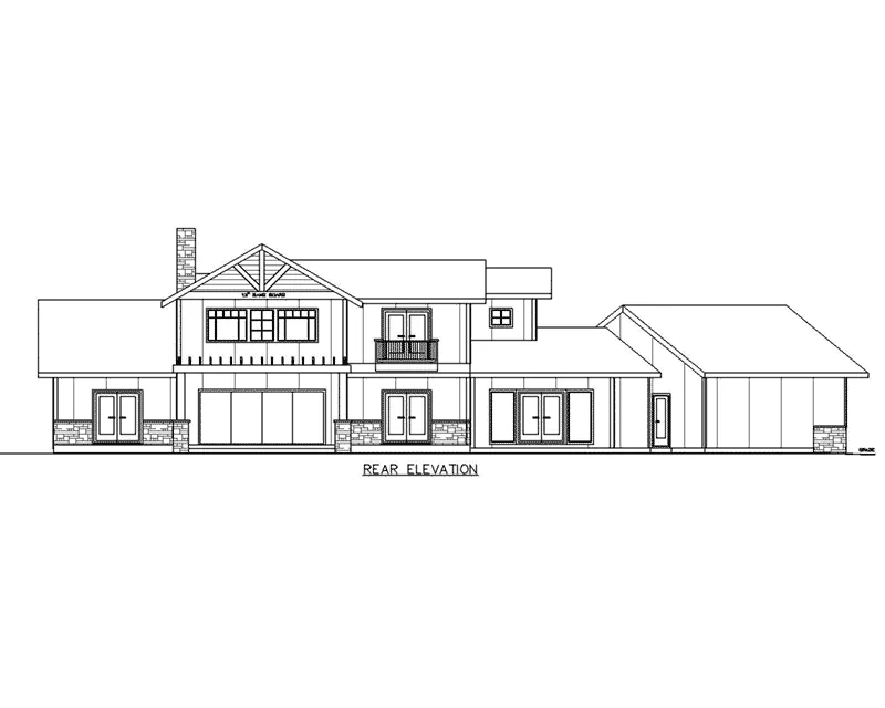 Traditional House Plan Rear Elevation - Rossman Craftsman Home 088D-0736 - Shop House Plans and More