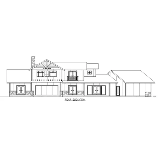 Ranch House Plan Rear Elevation - Rossman Craftsman Home 088D-0736 - Shop House Plans and More