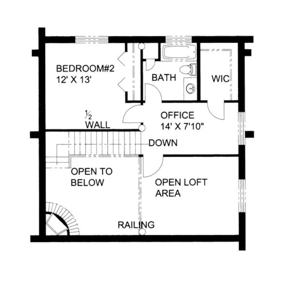 Log House Plan Second Floor - 088D-0738 | House Plans and More