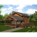 Log House Plan Front of Home - 088D-0738 | House Plans and More