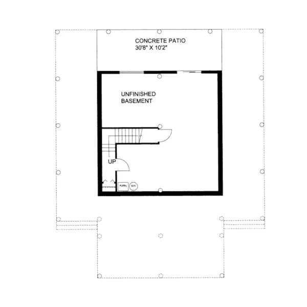 Log House Plan Lower Level Floor - 088D-0738 | House Plans and More