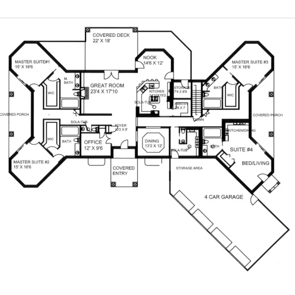 Sunbelt House Plan First Floor - Hannon Place Luxury Home 088D-0741 - Shop House Plans and More