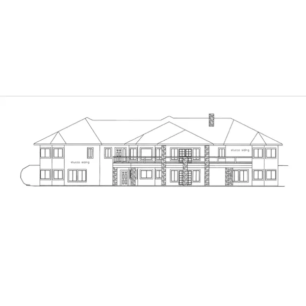 Sunbelt House Plan Rear Elevation - Hannon Place Luxury Home 088D-0741 - Shop House Plans and More