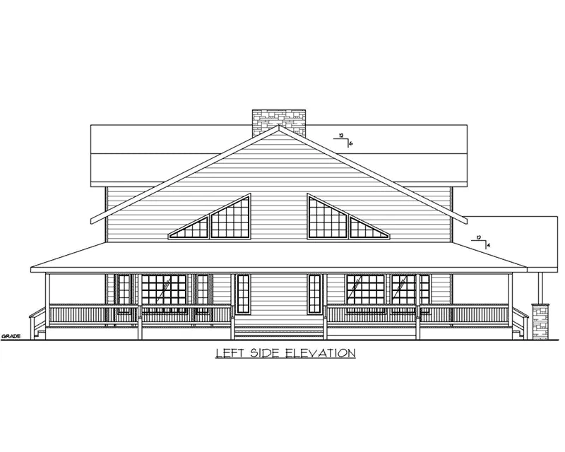 Farmhouse Plan Left Elevation - Rosenblum Country Home 088D-0746 - Shop House Plans and More