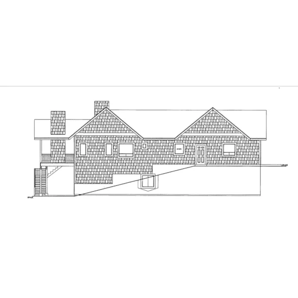 Left Elevation - Barker Bend Craftsman Home 088D-0800 - Shop House Plans and More