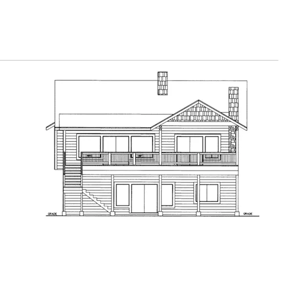 Rear Elevation - Barker Bend Craftsman Home 088D-0800 - Shop House Plans and More