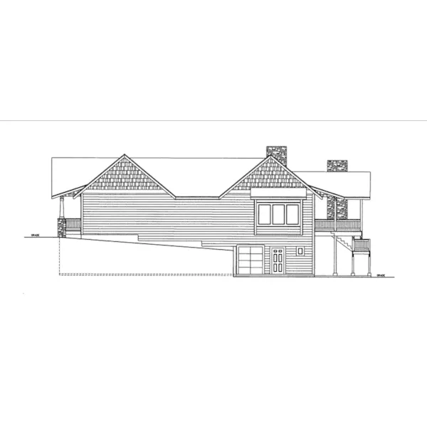 Right Elevation - Barker Bend Craftsman Home 088D-0800 - Shop House Plans and More