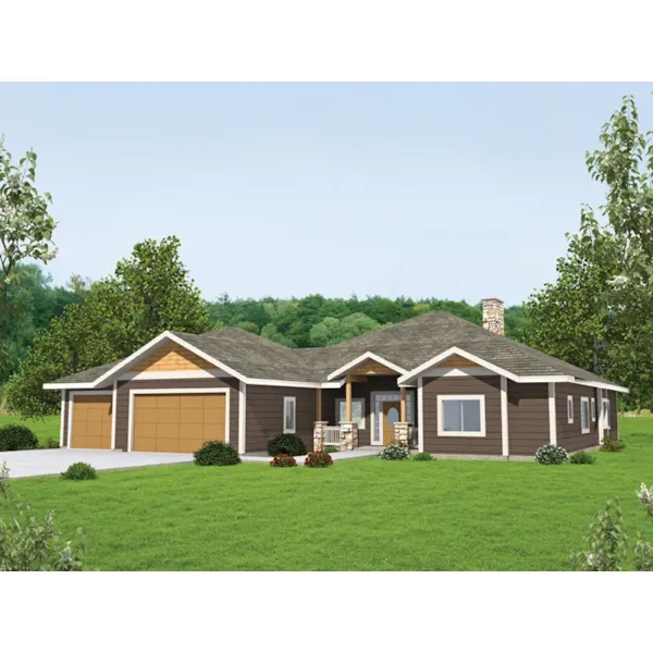 Mountain House Plan Front of Home - Danette Craftsman Home 088D-0828 - Shop House Plans and More