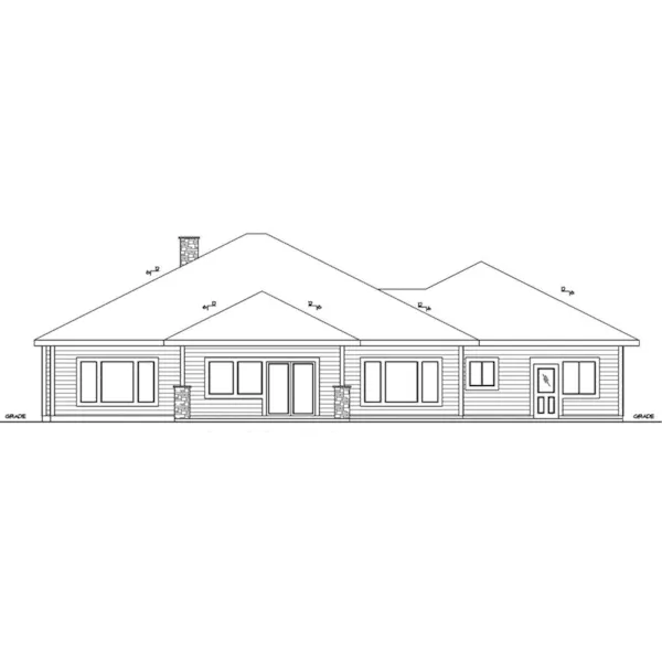 Mountain House Plan Rear Elevation - Danette Craftsman Home 088D-0828 - Shop House Plans and More