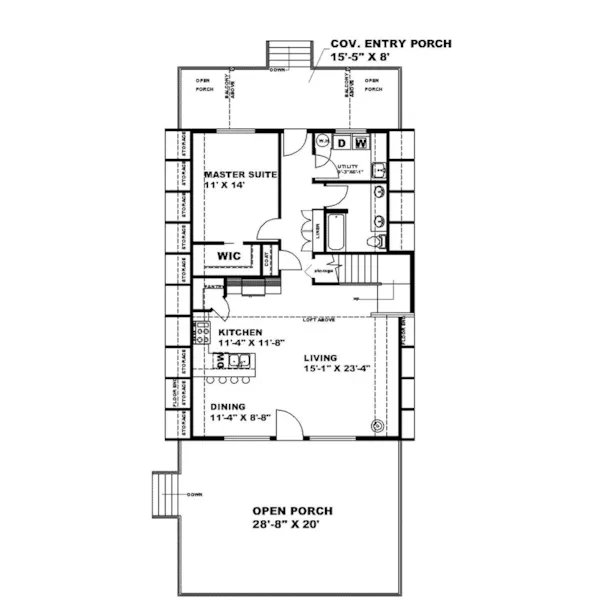 Cabin & Cottage House Plan First Floor - 088D-0841 - Shop House Plans and More