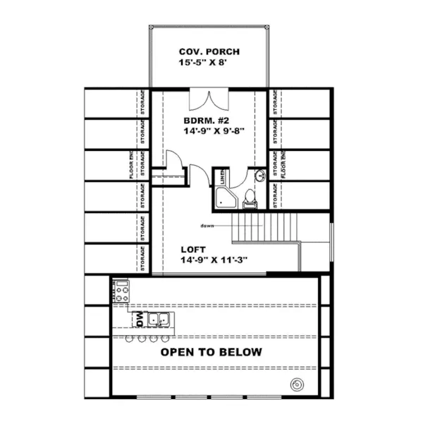 Cabin & Cottage House Plan Second Floor - 088D-0841 - Shop House Plans and More