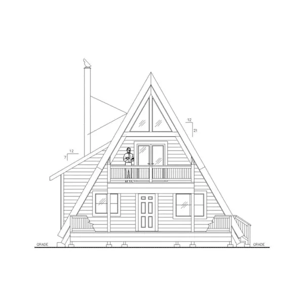 Cabin & Cottage House Plan Rear Elevation - 088D-0841 - Shop House Plans and More