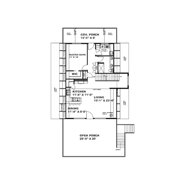 Modern House Plan First Floor - 088D-0845 | House Plans and More