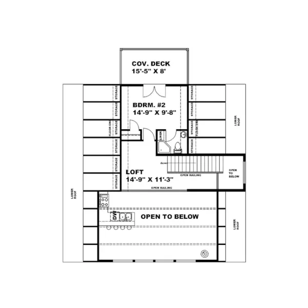 Modern House Plan Second Floor - 088D-0845 | House Plans and More