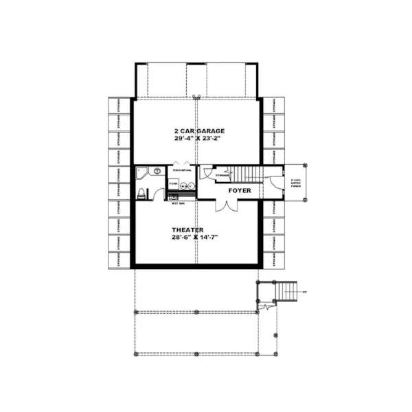 Modern House Plan Lower Level Floor - 088D-0845 | House Plans and More