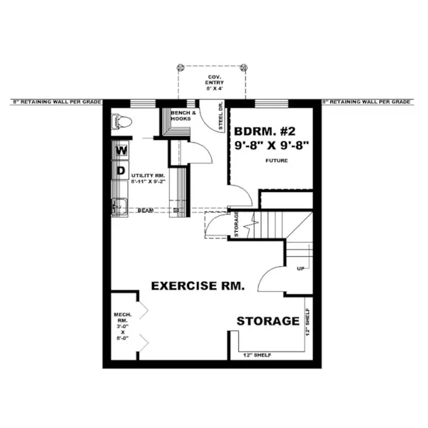 Contemporary House Plan Lower Level Floor - 088D-0853 | House Plans and More