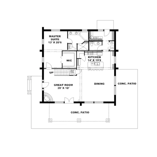 Log Cabin House Plan First Floor - 088D-0863 | House Plans and More