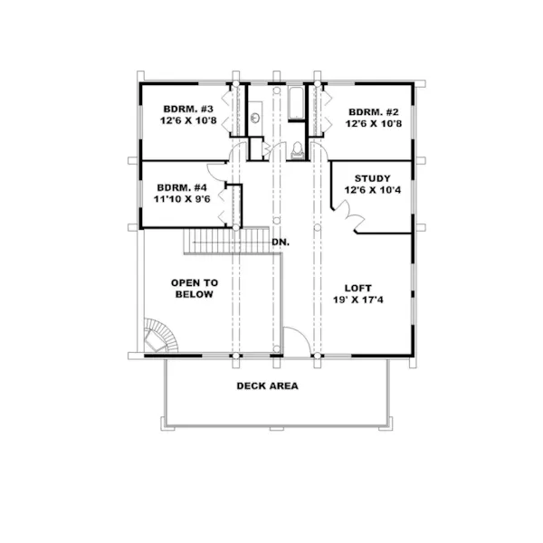 Log Cabin House Plan Second Floor - 088D-0863 | House Plans and More