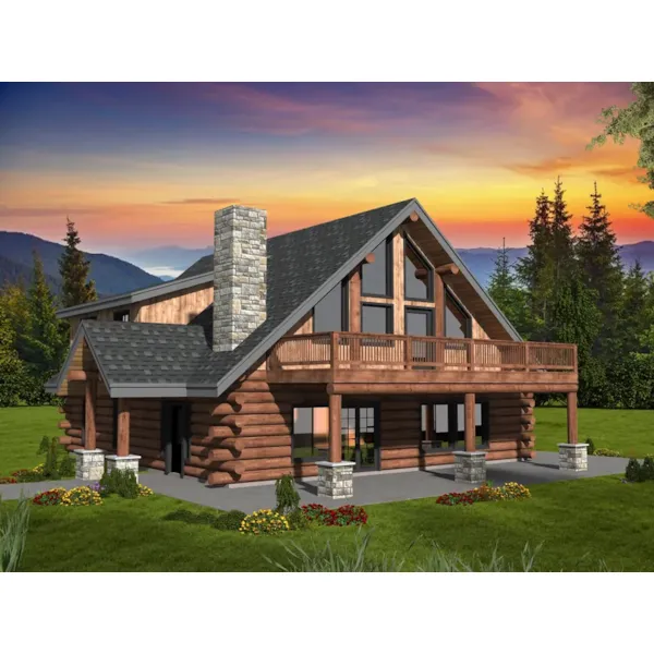 Log Cabin House Plan Front of Home - 088D-0863 | House Plans and More