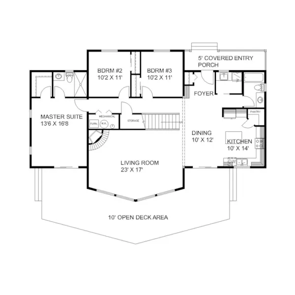 Mountain House Plan First Floor - 088D-0868 | House Plans and More