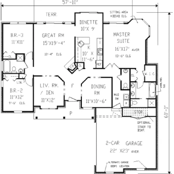 Ranch House Plan First Floor - Annabella Hill Traditional Home 089D-0001 - Search House Plans and More