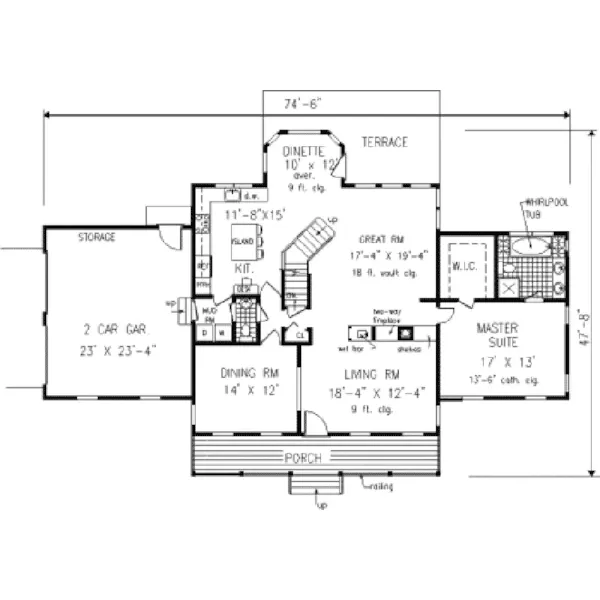 Traditional House Plan First Floor - Hillgard Southern Colonial Home 089D-0003 - Search House Plans and More