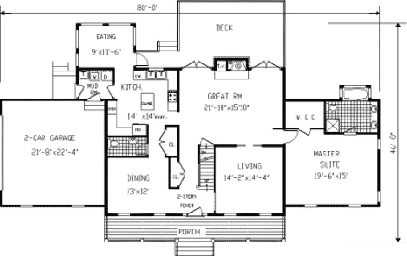 Traditional House Plan First Floor - Draperhill Cape Cod Style Home 089D-0005 - Search House Plans and More