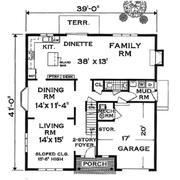 Traditional House Plan First Floor - Fillmore Traditional Home 089D-0007 - Search House Plans and More