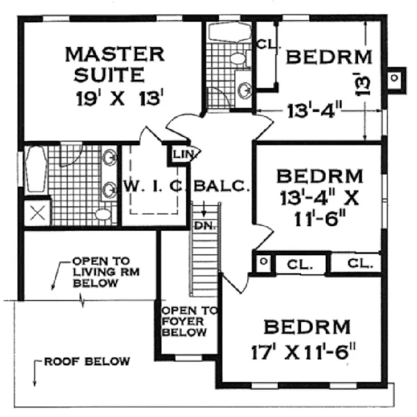 Traditional House Plan Second Floor - Fillmore Traditional Home 089D-0007 - Search House Plans and More