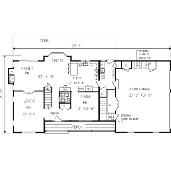 Luxury House Plan First Floor - Elsinore Country Farmhouse 089D-0008 - Search House Plans and More