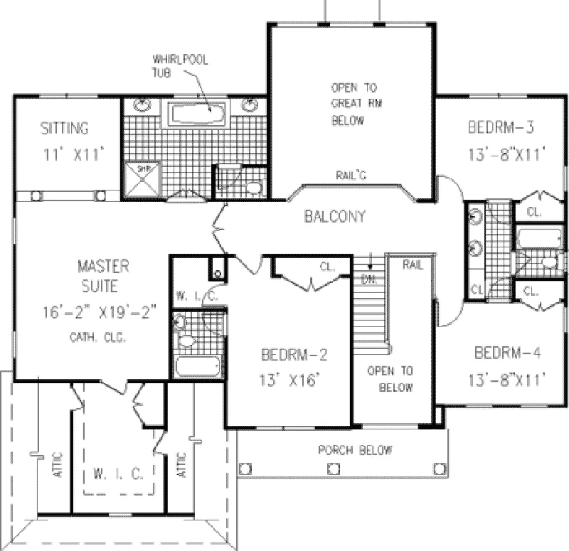 Luxury House Plan Second Floor - Vermillion Traditional Home 089D-0012 - Shop House Plans and More