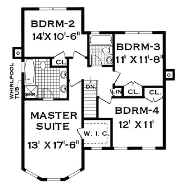 Southern House Plan Second Floor - Edgercrest Victorian Home 089D-0016 - Search House Plans and More