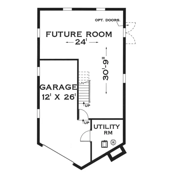 Vacation House Plan Lower Level Floor - Huelett Rustic A-Frame Home 089D-0017 - Search House Plans and More